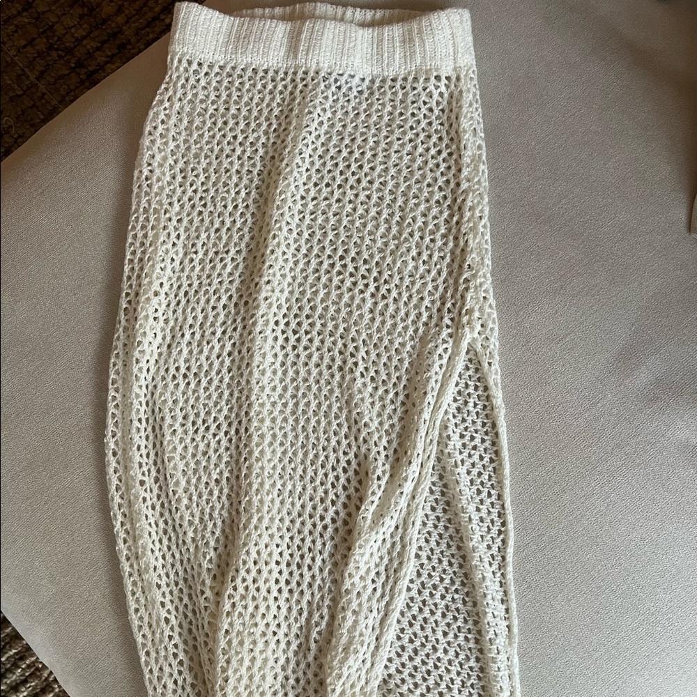 princess polly crochet midi coverup skirt with slit